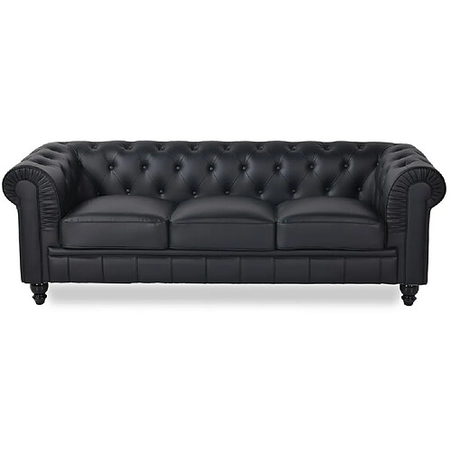 Canapé Chesterfield 3 Places Regency Noir