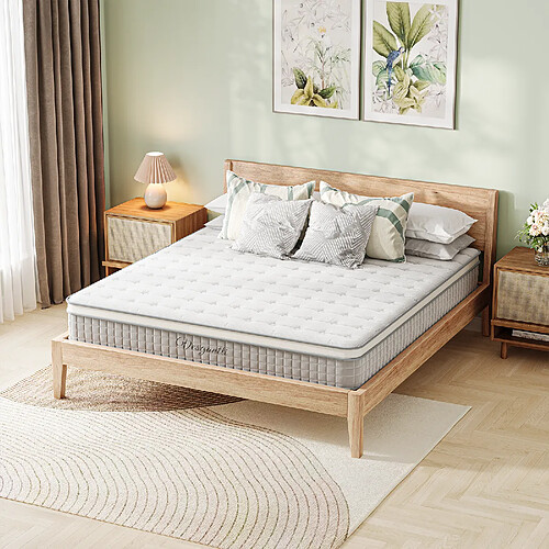 Matelas Vesgantti Boxtop 80x200cm, Épaisseur 25cm, Ressorts Ensachés + Mousse à Mémoire de Forme