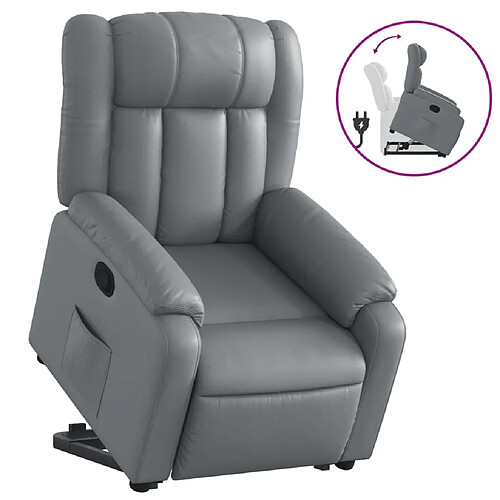 Maison Chic Fauteuil Relax pour salon, Fauteuil inclinable Gris Similicuir -GKD54999