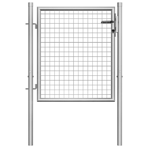 vidaXL Porte de jardin Acier galvanisé 105x125 cm Argenté