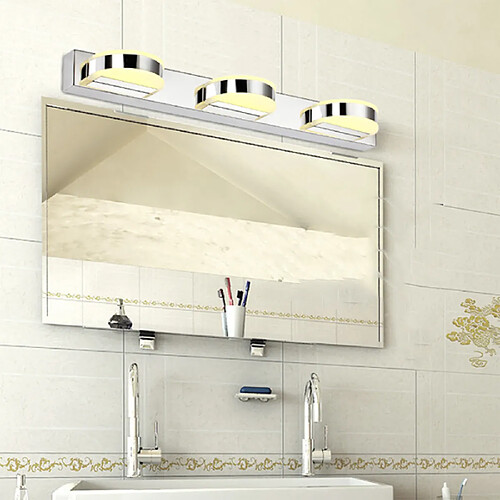 Universal Lumière miroir 16W LED en acier inoxydable lumière miroir chambre commode toilettes salle de bains applique (lampe thermique)