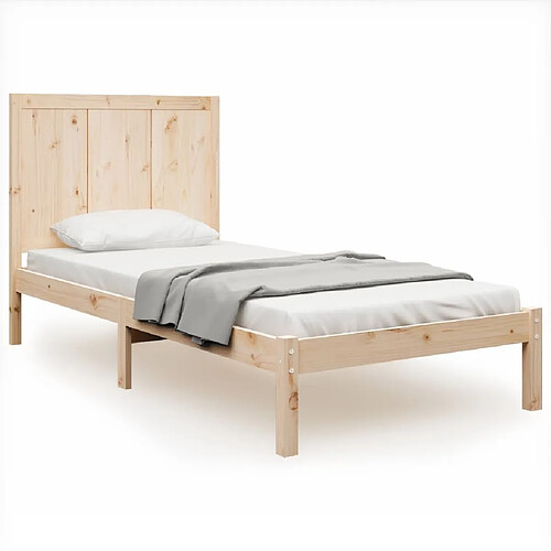 Maison Chic Lit Moderne Chambre - Cadre/structure de lit pour adulte Bois de pin massif 100x200 cm -MN97079