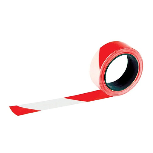 Ruban de chantier RUBAPLAST 50mm longueur 100m Rouge / blanc - TALIAPLAST - 540304