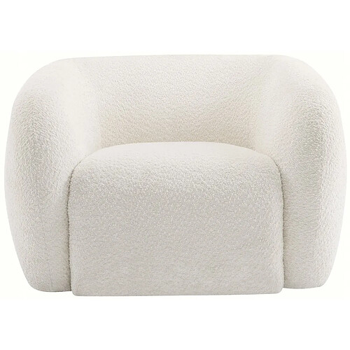 palozi home Fauteuil design bouclette Washington - Blanc