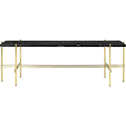 Gubi Console TS - rectangulaire - laiton - Nero Marquina - bas