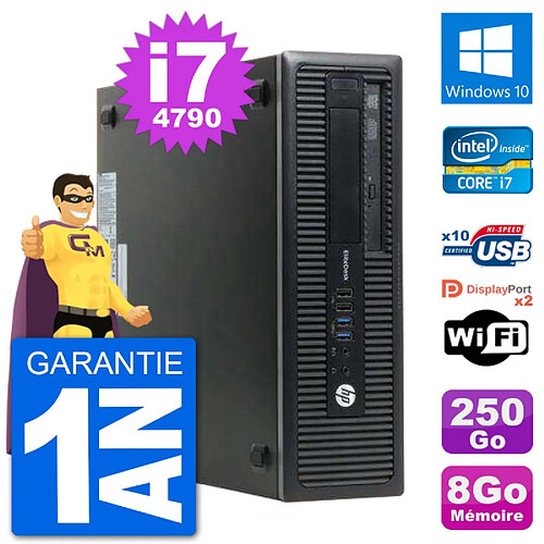 PC HP EliteDesk 800 G1 Core i7-4790 RAM 8Go Disque Dur 250Go Windows 10 Wifi · Occasion