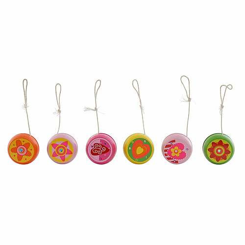 Yo-yo DKD Home Decor Bois (6 x 3.5 x 6 cm) (6 pcs)