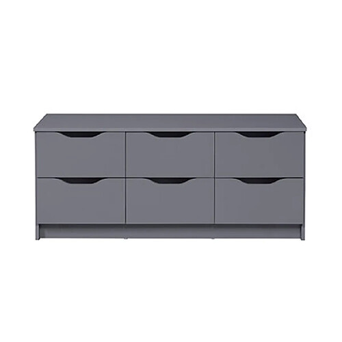 Mes Commode 6 tiroirs 122x40x51 cm gris foncé