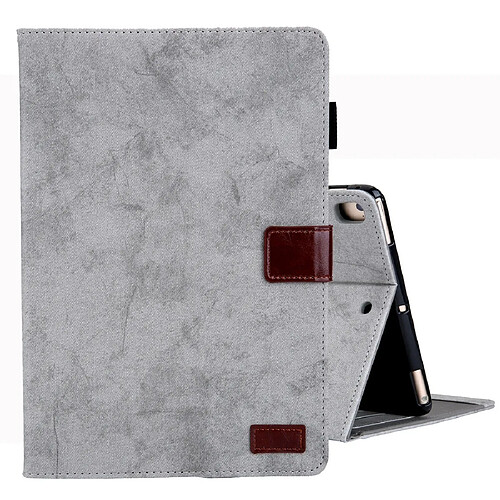 Wewoo Housse Étui Coque Etui à rabat horizontal en cuir de style affaires pour iPad de 10,2 po avec supportfente carte et cadre photo et fonction veille / réveil gris