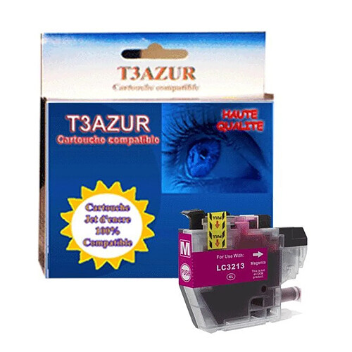 T3AZUR - Cartouche compatible Brother LC3213 XL Magenta