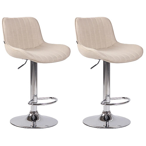 Non Lot de 2 tabourets de bar Lentini tissu chrome