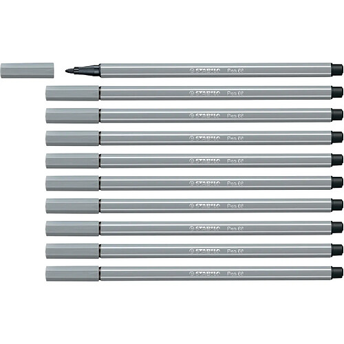 STABILO Stylo feutre Pen 68, gris moyen ()