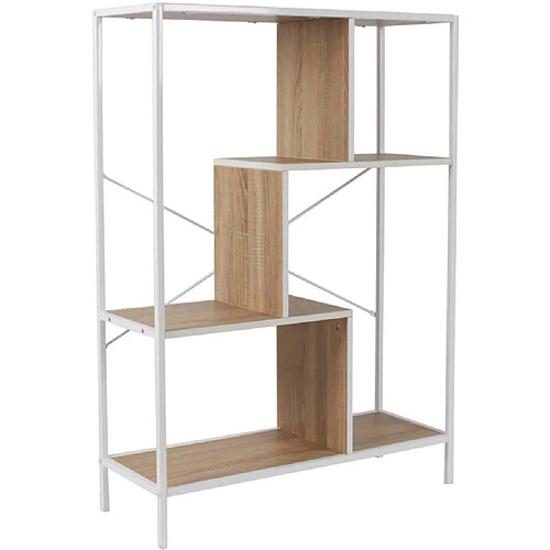 The Home Deco Factory Etagère en bois et métal blanc Edison 80 x 30 x 113 cm.