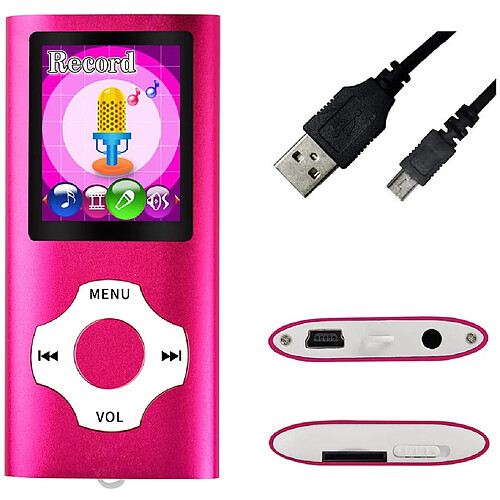 Vendos85 Lecteur MP4 avec micro SD de 32 go rose