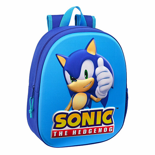 Cartable 3D Sonic Speed Bleu 27 x 33 x 10 cm