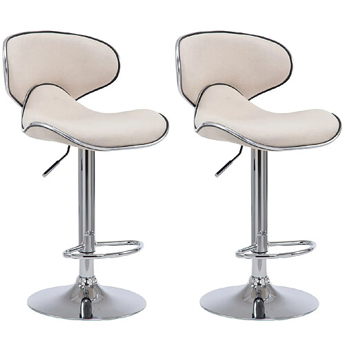 Non Lot de 2 tabourets de bar Las Vegas V2 tissu chrome