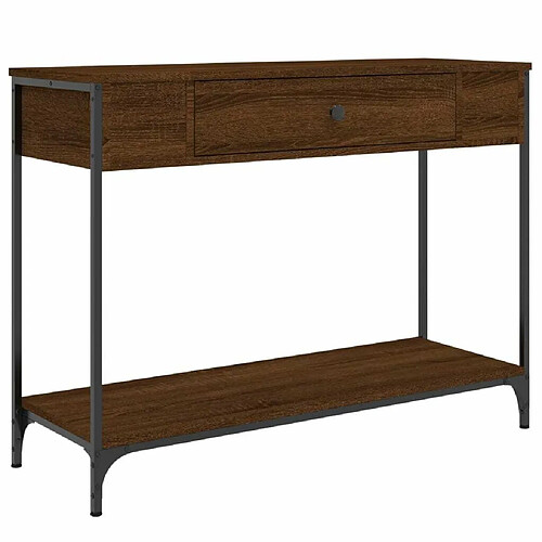 Maison Chic Table console | Meuble d'entrée | Table d'appoint chêne marron 100x34,5x75 cm bois d'ingénierie -GKD99674