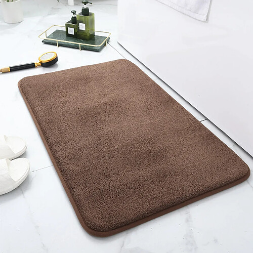 LUUCOZK Tapis de bain antidérapants absorbants à séchage rapide pour salle de bain - (Purious) Coffee-70x180cm