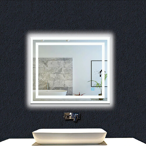 Miroir de salle de bain avec lumières Led 100x60cm (LxH)