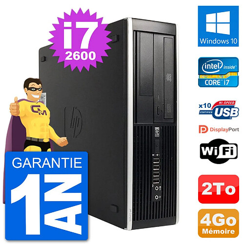 PC HP Compaq 6200 Pro SFF Intel i7-2600 RAM 4Go Disque Dur 2To Windows 10 Wifi · Occasion