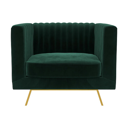 Rendez Vous Deco Fauteuil Gatsby en velours vert foncé