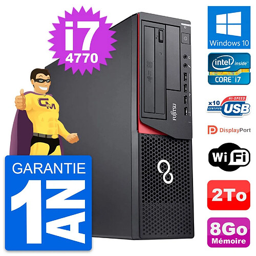 PC Fujitsu Esprimo E920 DT Intel Core i7-4770 RAM 8Go Disque 2To Windows 10 Wifi · Occasion