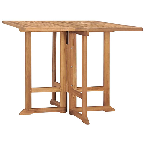 vidaXL Table à dîner pliable de jardin Ø90x75 cm Bois de teck solide