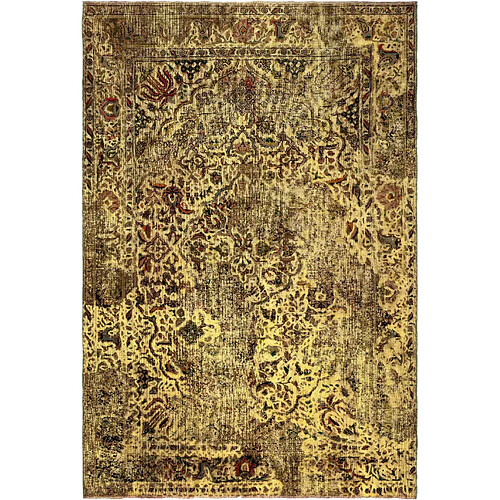 Vidal Tapis de laine 291x194 jaune Vintage Royal