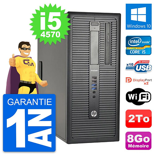 PC Tour HP ProDesk 600 G1 Intel i5-4570 RAM 8Go Disque Dur 2To Windows 10 Wifi · Occasion