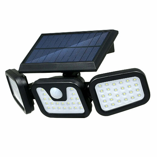 Justgreenbox Applique murale à énergie solaire Capteur de mouvement PIR 3 modes d'éclairage Lampe d'inondation pliable à 3 têtes - T6112211963099