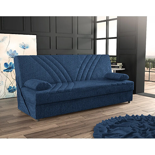 Alter Canapé-lit conteneur 3 places, avec 2 coussins, 181 x 81 x 88h cm, coloris Bleu Jeans