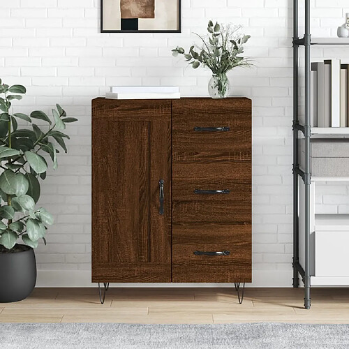 Maison Chic Buffet,Meuble de Rangement,commode pour salon,Cuisine chêne marron 69,5x34x90 cm bois d'ingénierie -MN42605