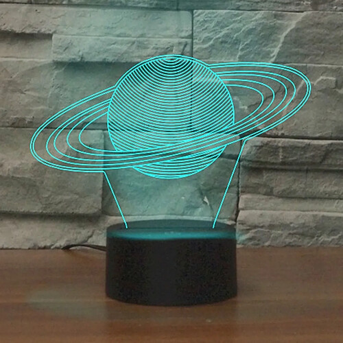 Wewoo Lampe de table lumineuse de vision LED colorée en forme de Saturne 3Dversion USB et batterie