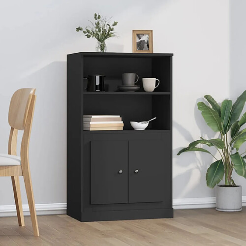 vidaXL Buffet haut noir 60x35,5x103,5 cm bois d'ingénierie