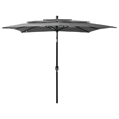 ComfortXL Parasol à 3 Niveaux Avec Mât En Aluminium Anthracite 2,5x2,5 M