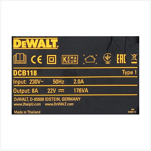 DeWalt DCB 118 XR FlexVolt 54 V / 18 V Chargeur rapide