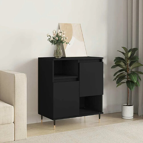 Maison Chic Buffet,Meuble de Rangement,commode pour salon,Cuisine Noir 60x35x70 cm Bois d'ingénierie -MN23105