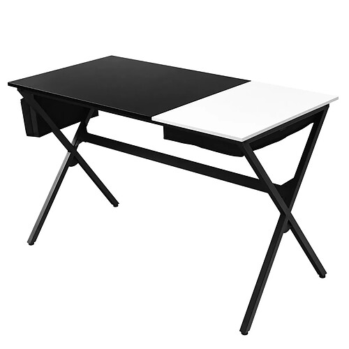 Helloshop26 Bureau d'ordinateur de bureau 120cm tiroir cubique sac de rangement latéral station de travail moderne et élégante pour ordinateur portable noir 20_0004834