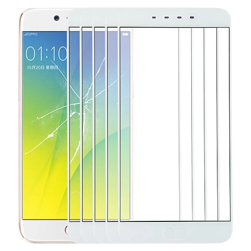 Wewoo Pièce Détachée Vitre écran extérieur avant 10 PCS pour OPPO R9s Plus (Blanc)