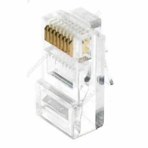 connecteurs - modular - 8 points / 8 contacts - cat5e - lot de 10 - gigamédia mj8p8c