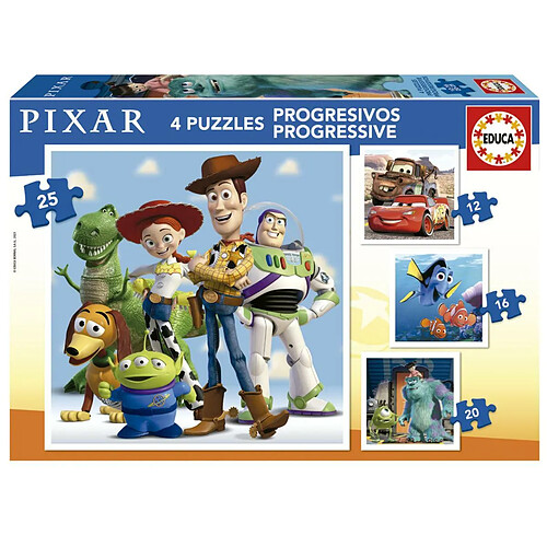 Educa Borras 4 Puzzle evolutifs - FIlms disney Pixar