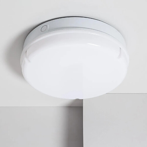 Ledkia Plafonnier LED Extérieur Rond 24W Hublot White IP65 Ø285 mm avec Éclairage de Sécurité Non Permanent Blanc Froid 6500K