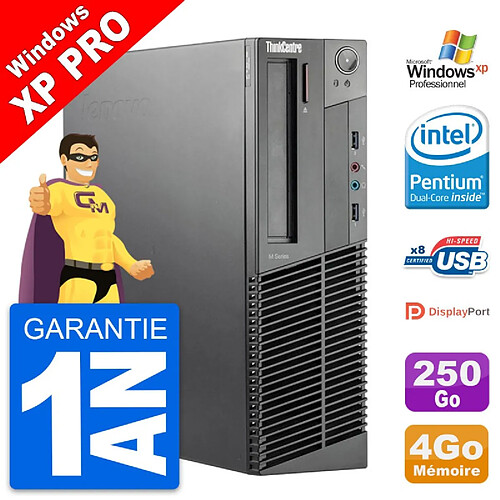 PC Lenovo ThinkCentre M92p SFF Intel G630 RAM 4Go Disque Dur 250Go Windows XP · Occasion