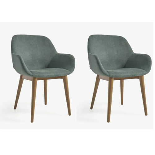 LF SALON Chaise Lot de 2 fauteuils KONNA vert