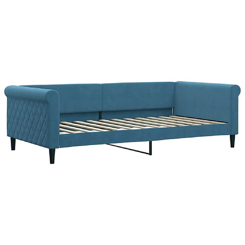 Maison Chic Lit de jour, Lit de repos pour Salon Chambre,Canapé-lit,Lit d'invité bleu 100x200 cm velours -MN17666