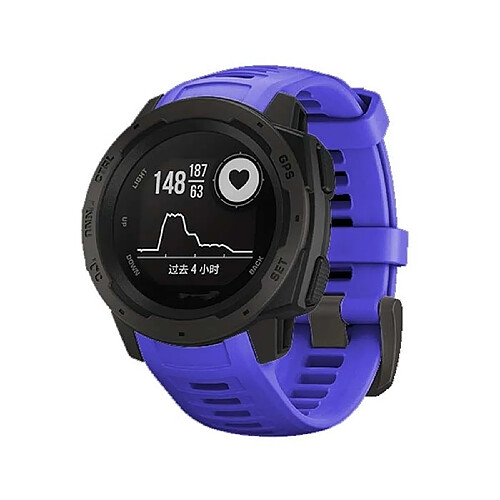 Wewoo Bracelet pour montre connectée Dragonne de remplacement en silicone Garmin Instinct 22mm bleu saphir