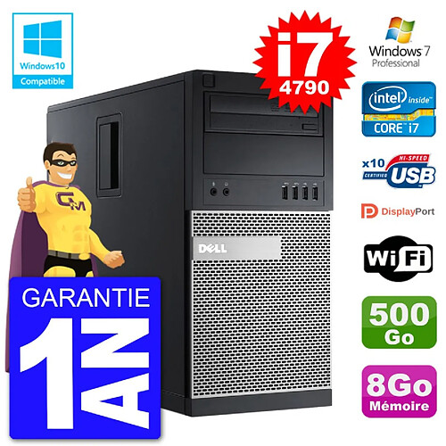 PC Tour DELL 9020 Intel Core I7-4790 RAM 8Go Disque 500Go Graveur DVD Wifi W7 · Occasion