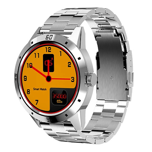 Wewoo Montre connectée argent Smartwatch 1.3 pouces TFT écran MTK2502C Bluetooth4.0, bracelet en acier inoxydable, moniteur de fréquence cardiaque de et podomètre de sommeil de rappel sédentaire