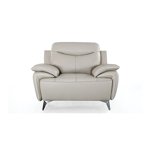 La Maison Du Canapé Fauteuil cuir Design MAEL Beige