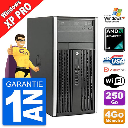 PC Tour HP 6005 Pro CMT AMD Athlon II X2 RAM 4Go Disque Dur 250Go Windows XP · Occasion